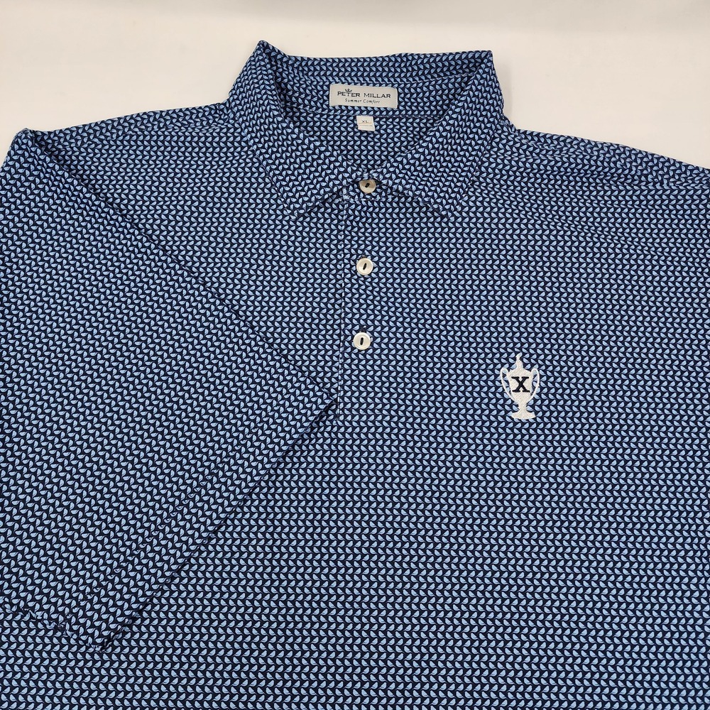 Peter Millar Summer Comfort Men  Extra Large XL Short Sleeve Blue Bird Golf Polo